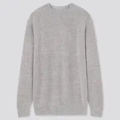 UNIQLO ウォッシャブルミドルゲージクルーネックセーター　L