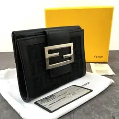 ✨Aランク✨ FENDI 長財布 ズッカ ズッキーノ FFロゴ PVCレザー 黒 