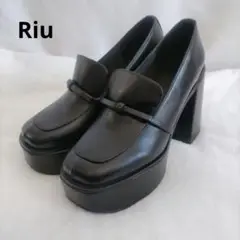 Riu Platform ribbon loafer ブラック