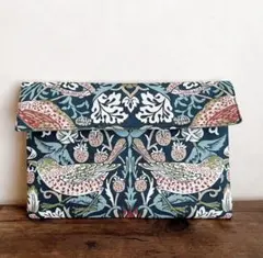 ウィリアムモリス御朱印ケース大判対応フラップ式マグネットハンドメイド