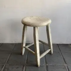 木製ホワイト スツール ヴィンテージ