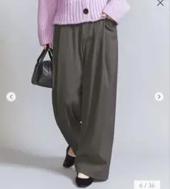 ビューティーアンドユース　ツイルバックゴムワイドパンツ