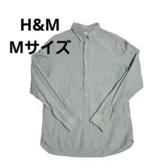 H&M　Mサイズ　長袖　コットン　シャツ　グリーン　緑