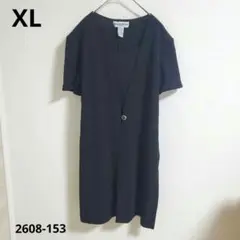 アナザータイム【XL】ワンピース 半袖 無地 パーティー 重ね着風