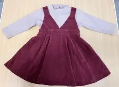 プティマイン　ドッキングワンピース　コーデュロイ　 90