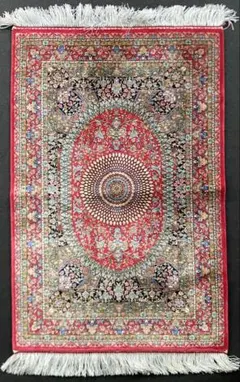 63x95cmカシミール手織りマット(048)インド・パキスタン・ペルシャ 63x95cmカシミール手織りマット(048)インド・パキスタン・ペルシャ