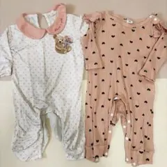 ベビー ロンパース 2枚セット 女の子 70 80 長袖 春 秋 冬 3-6Mのサムネイル