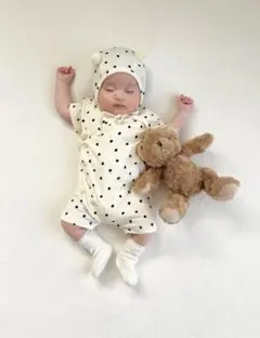 【monbebe】ロンパース＆ボンネット