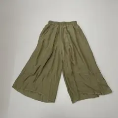 チャームベリーチック レディース ワイドパンツ ウエストゴム カーキ L