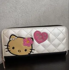 ハローキティ キルティング　長財布　サンリオ　パール　日焼け　ガングロ　未使用◇