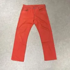 Levi's 501 W33 L34 後染め ボタンフライ オレンジカラーデニム
