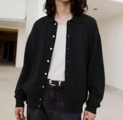 WYM KNIT SHIRT CARDIGAN ニットポロ カーディガン 短丈 - メルカリ