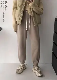 ダークエンジェル 裏起毛 短め M ベージュ ジョガー