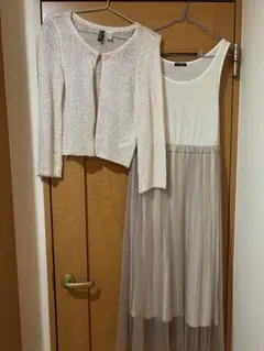 さらに値下げ！スパンコール付ききらきらカーディガンH&Mとドレスのセット