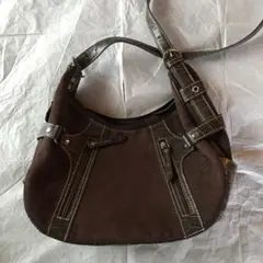 REIDROC ブラウン スエード ショルダーバッグ