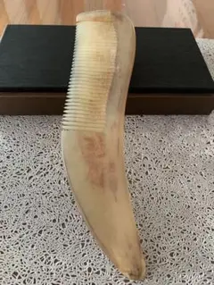 Y-010天然水牛角　ロング　櫛くし　全身マッサージ　かっさプレート両用