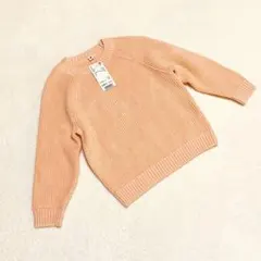タグ付 未使用 ユニクロ UNIQLO ミドルゲージセーター 110 オレンジ