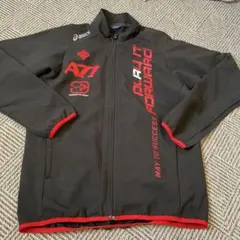 asics A71 ジップアップジャケット 黒/赤
