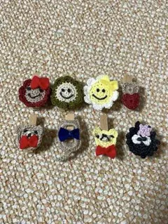 ハンドメイド　木製クリップ　文房具