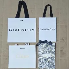 ブランドショップ袋◇GIVENCHY(大小)／Chloe／DIOR　4点セット