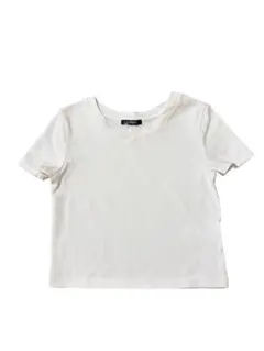 ショート丈 ホワイト 半袖 Tシャツ Sサイズ クロップド丈 短丈