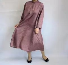 着物リメイク 「春色シリーズ」 ロングワンピース テントライン 紬反物