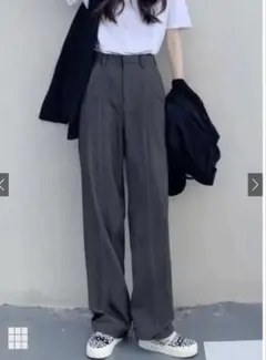 GRL センタープレスストレートパンツ　ai07
