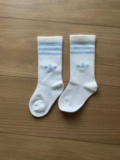 キッズ靴下 ホワイト/ブルー ストライプ