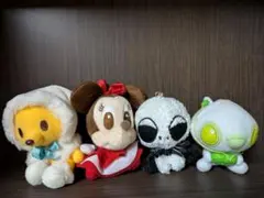 ミニーマウスほかチェーン付き ディズニーマスコット4個セット