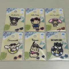 サンリオ 日焼け パイルワッペン シール 刺繍 6枚セット コンプリート 全種
