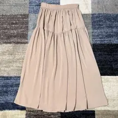AMERICAN HOLIC ギャザー ロングスカート ベージュ