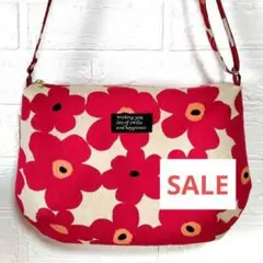 【SALE】 北欧花柄 25cmファスナーポシェット 内ポケット 匿名配送