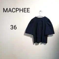 S262 マカフィー MACPHEE ネイビー 五分袖シャツ 36