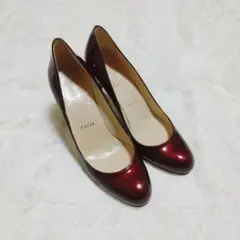ルブタン エナメル 赤 パンプス 24cm 定価9万円