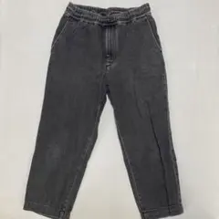 グレー ストレートデニム ウエストゴム