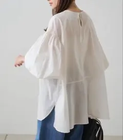 ホワイト バルーンスリーブ シャツ　No.6