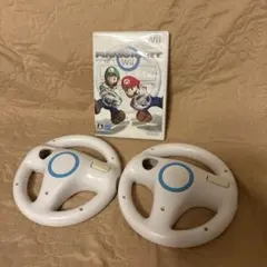 マリオカートwii ゲームソフト ハンドル2個 セット