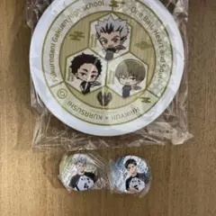 くら寿司　ハイキュー　木兎光太郎　赤葦京治お皿、缶バッチ