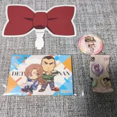 名探偵コナン　くら寿司　ステッカー　缶バッジ　蝶ネクタイ型変声機ピック