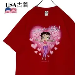00sヴィンテージUSA古着 ベティちゃんTシャツ 赤 L キャラクターtシャツ