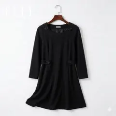 ELLE エル マタニティワンピース 黒 M〜L 犬印本舗 フォーマル 冠婚葬祭