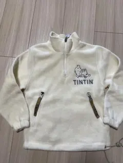 TINTIN フリースジャケット クリーム色110相当