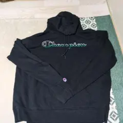 Champion ブラック フード付きスウェット