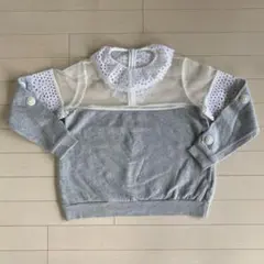 Zayan the label シアー切替スウェットトップス