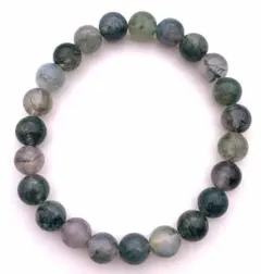 天然石モスアゲート（苔瑪瑙）AAA8mm玉のブレスレット-2