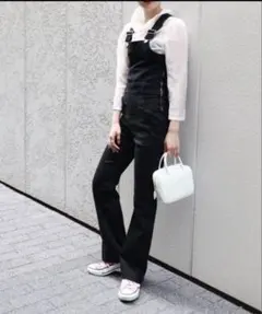 edit for lulu ストレッチデニムオーバーオール　エディットフォールル