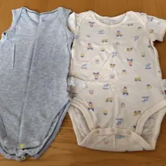 UNIQLO ベビー肌着ロンパース 90cm グレー アイボリー２枚セット