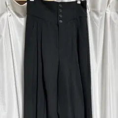 新品 ジーナシス ブラック ハイウエスト ワイドレッグスラックス