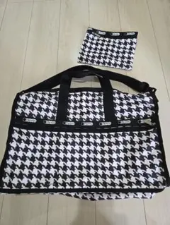 レスポートサック　ボストンバッグ　ラージウィークエンダー?　ポーチ付き　千鳥格子