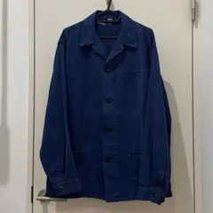 実物 USED オーストリア軍 ヘリンボーンツイル ブルーワークジャケット